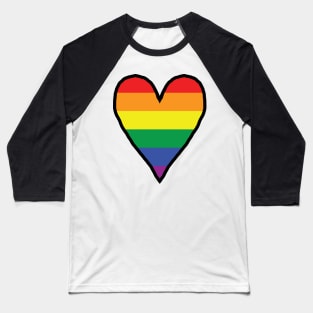 Heart Pride Stripes Valentines Day Baseball T-Shirt